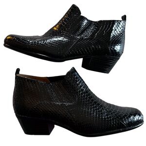 EUC Giorgio Brutini Black Snakeskin Leather Boots size 9